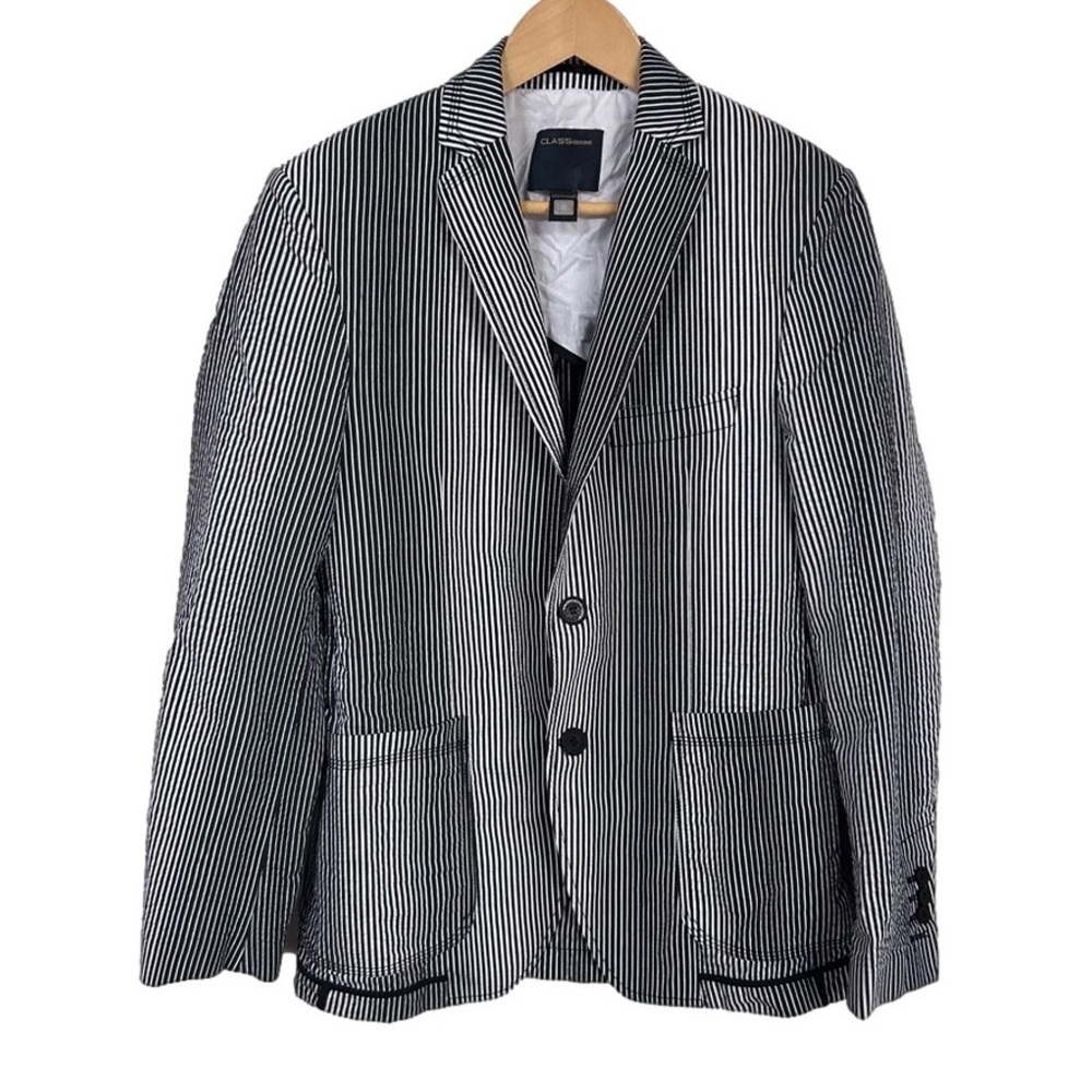 Roberto Cavalli cotton  Striped Blazer Us38 It48  Mediumm white blue